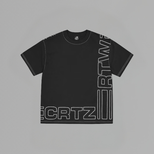 T SHIRT OUTLINE HEAVYWEIGHT TEE 'BKACK'