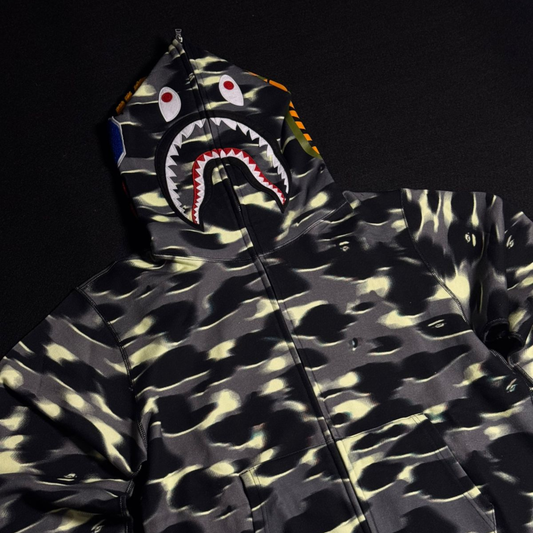 HOODIE BAPE SCREEN CAMO SHARK FULL ZIP
