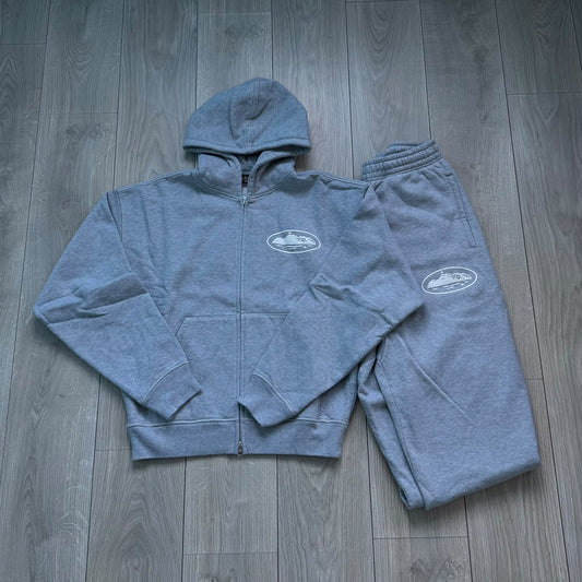 CORTEIZ ISLAND PUFF PRINT TRACKSUIT “HEATHER GREY”