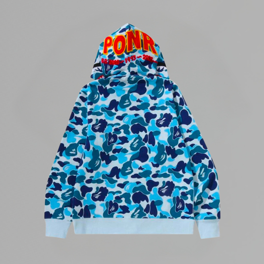 BAPE Color Camo PONR Shark Full Zip Hoodie – Navy