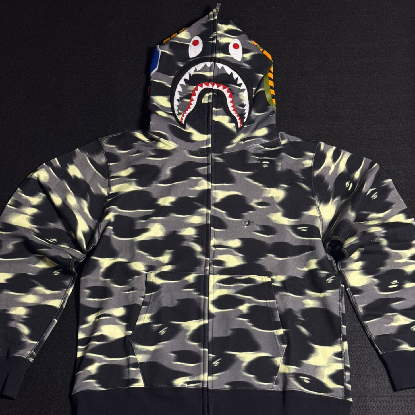 HOODIE BAPE SCREEN CAMO SHARK FULL ZIP