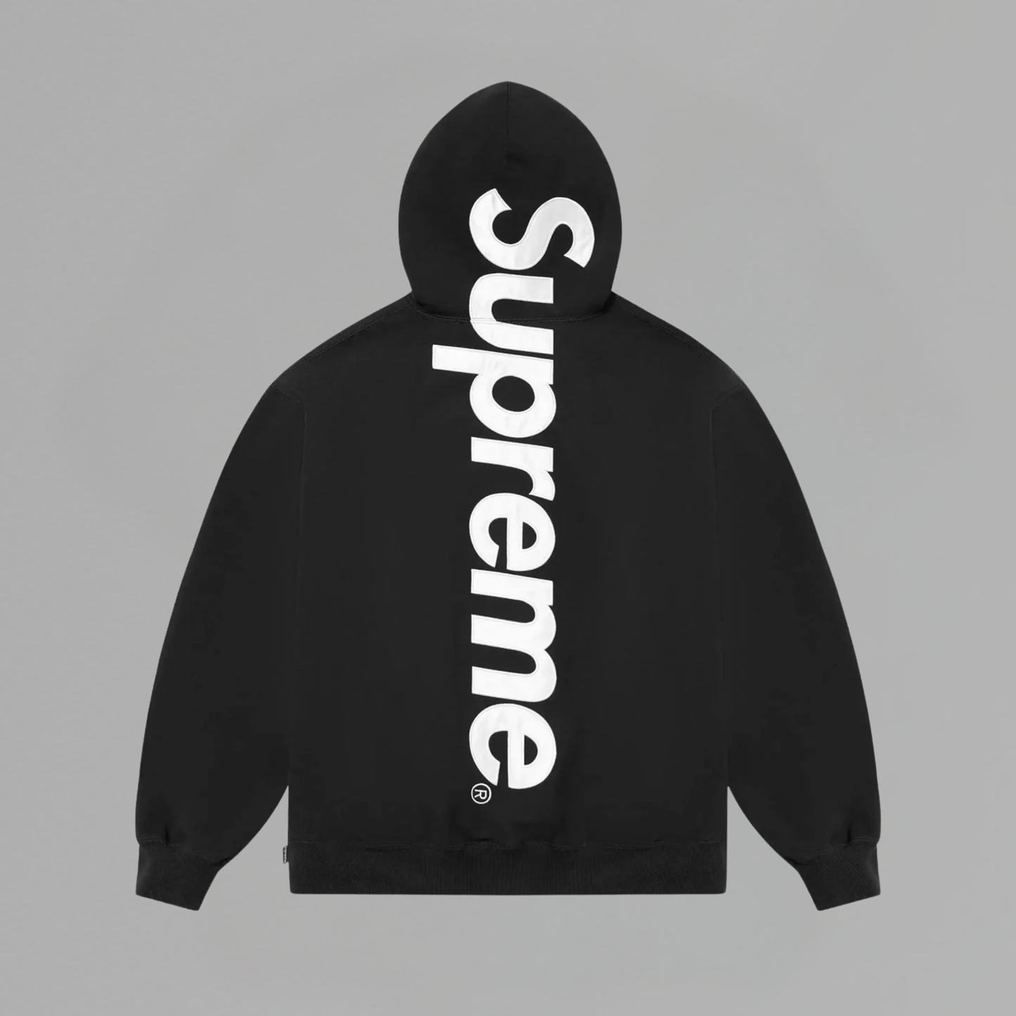 HOODIE SUPREME SATIN APPLIQUE 'BLACK'