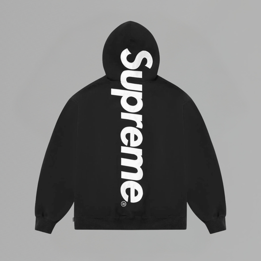 HOODIE SUPREME SATIN APPLIQUE 'BLACK'