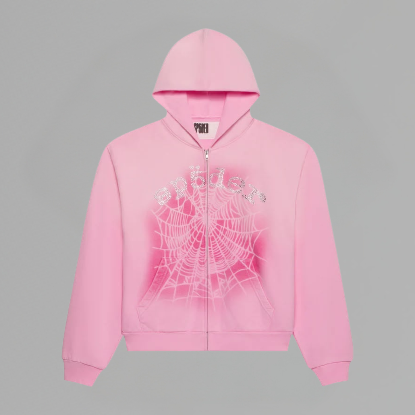 HOODIE SP5DER RHINESTONE PINK