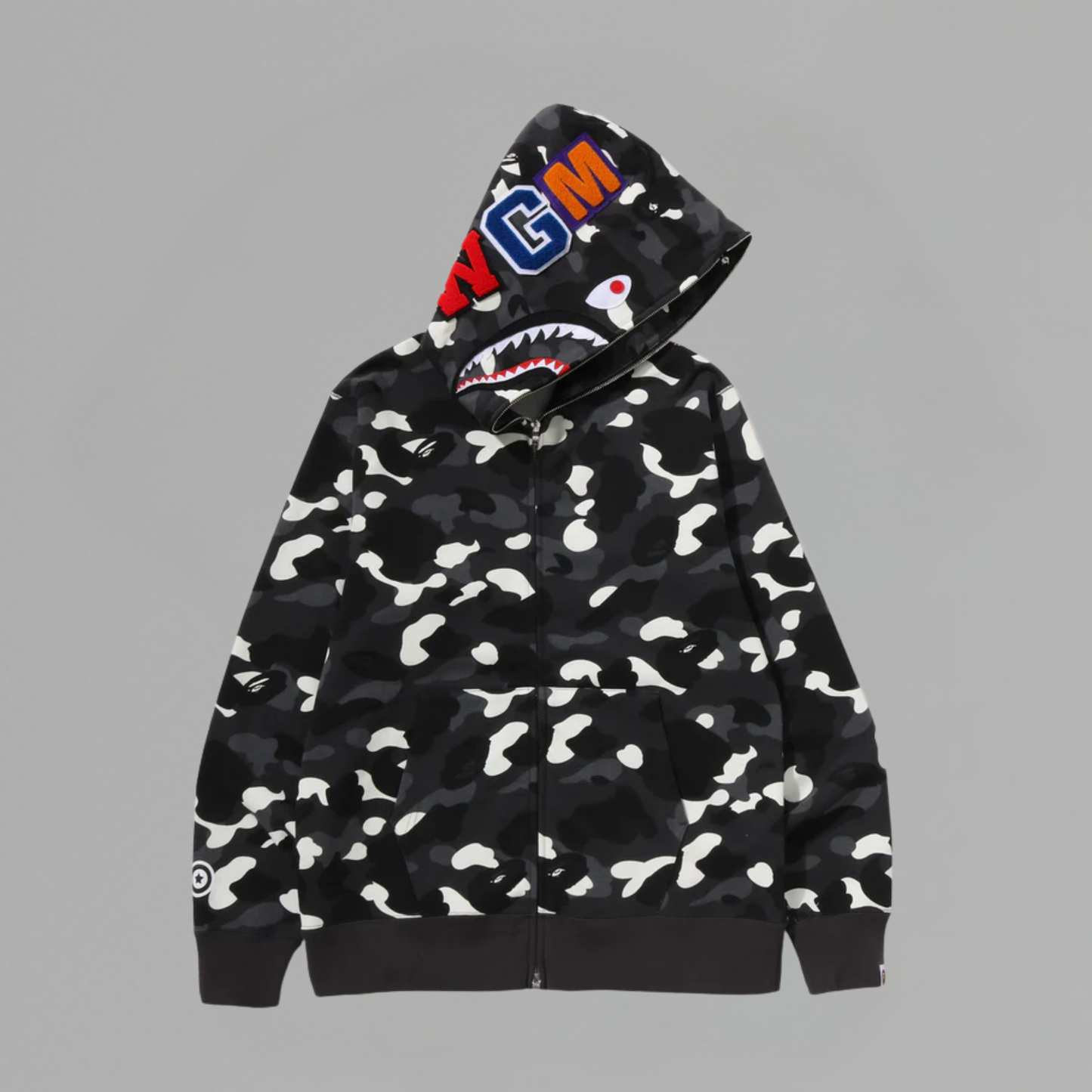 HOODIE BAPE SCREEN CAMO SHARK FULL ZIP