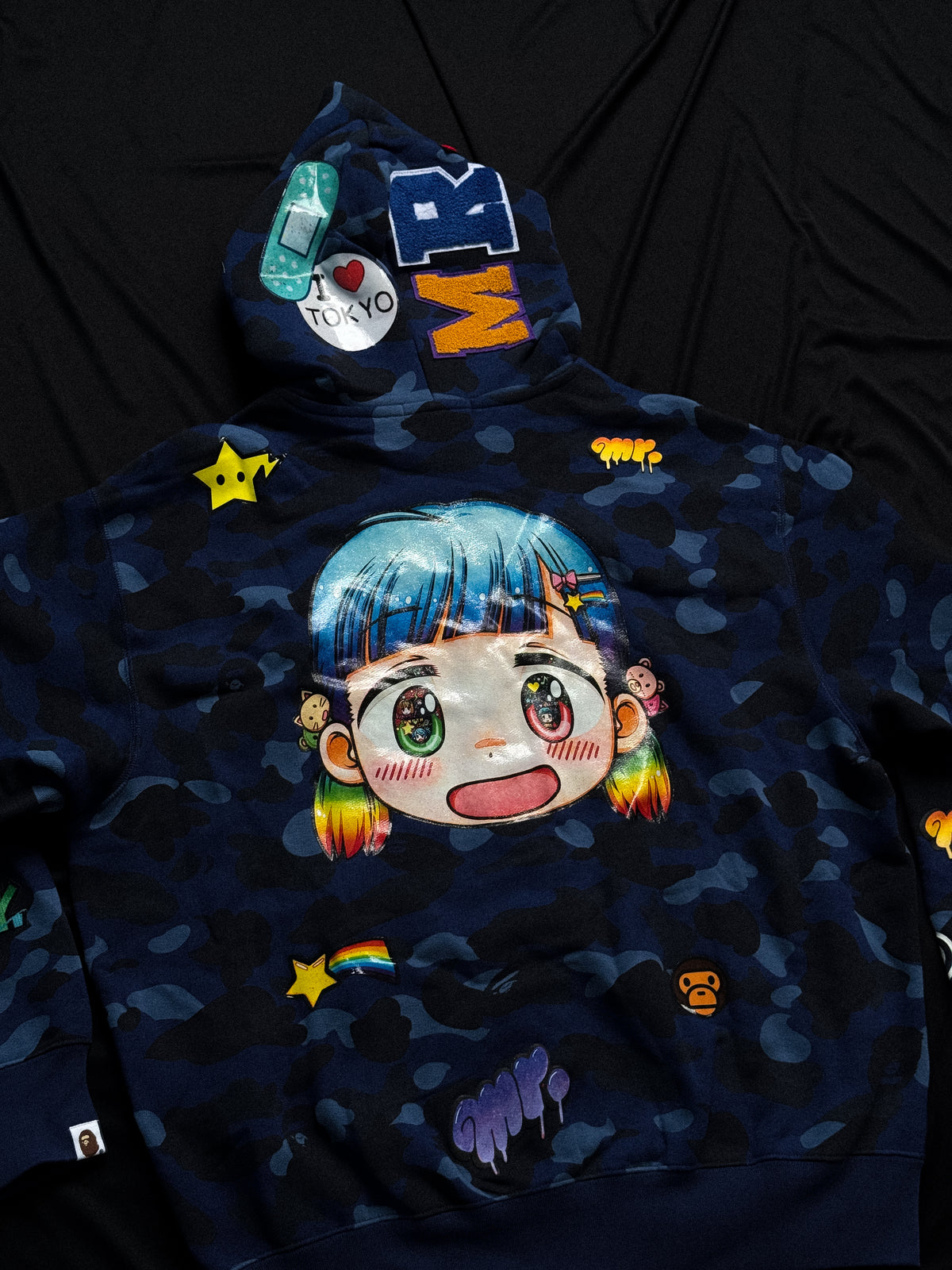 BAPE x Mr Shark Full Zip Hoodie – Blue/Multi